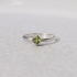 SILVER RING WITH SQUARE GREEN PERIDOT, SIZE 18