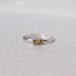 SILVER RING WITH BAGUETTE YELLOW CITRINE, SIZE 16