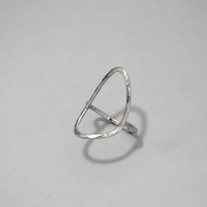 HAMMERED ORGANIC SHAPED RING  IN SILVER