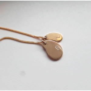 KETTING MET INITIALEN HANGER IN 14K GOUD 