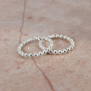 'Bead' Silver Stackable Ring