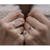 UNIEKE RING MET ROZE TOERMALIJN MAAT 16