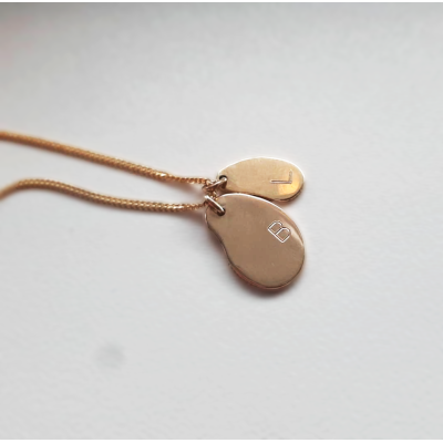 NECKLACE WITH INITIAL PENDANT IN 14K SOLID GOLD