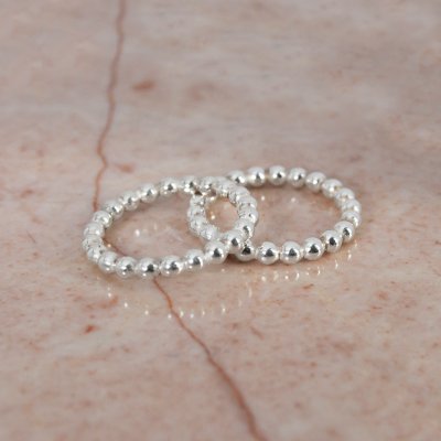 'BEAD' ZILVEREN AANSCHUIFRING