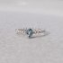 SILVER PEARL WIRE RING WITH OVAL BLUE TOPAZ, SIZE 17.5 