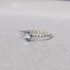 SILVER PEARL WIRE RING WITH OVAL BLUE TOPAZ, SIZE 17.5 