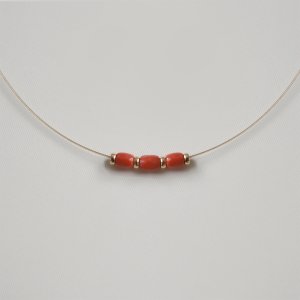 CORAL NECKLACE WITH 14CT BEADS